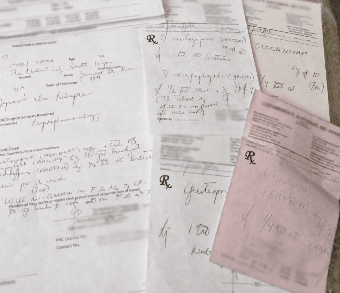 Handwritten pharmaceutical sales order